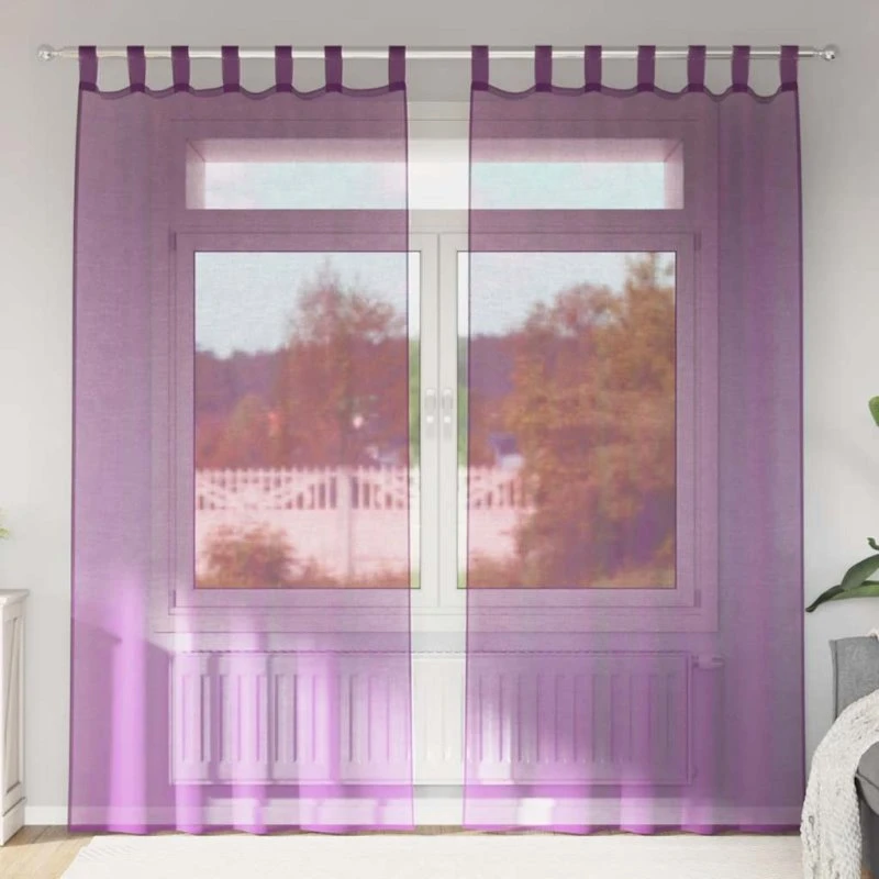 vidaXL Voile-gardiner med løkker 2 stk. 140x245 cm lilla