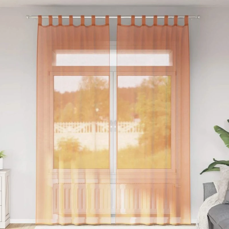 vidaXL Voile-Gardiner med Løkker 2 stk. 140x260 cm Terrakotta