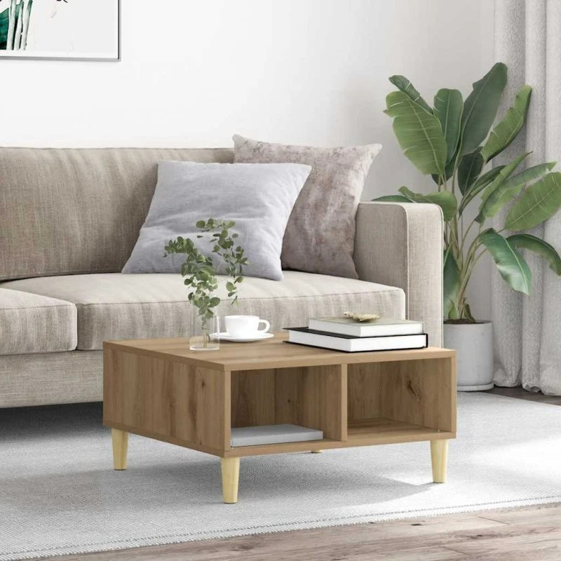 vidaXL Sofabord 60x60x30 cm konstrueret træ kunsteg