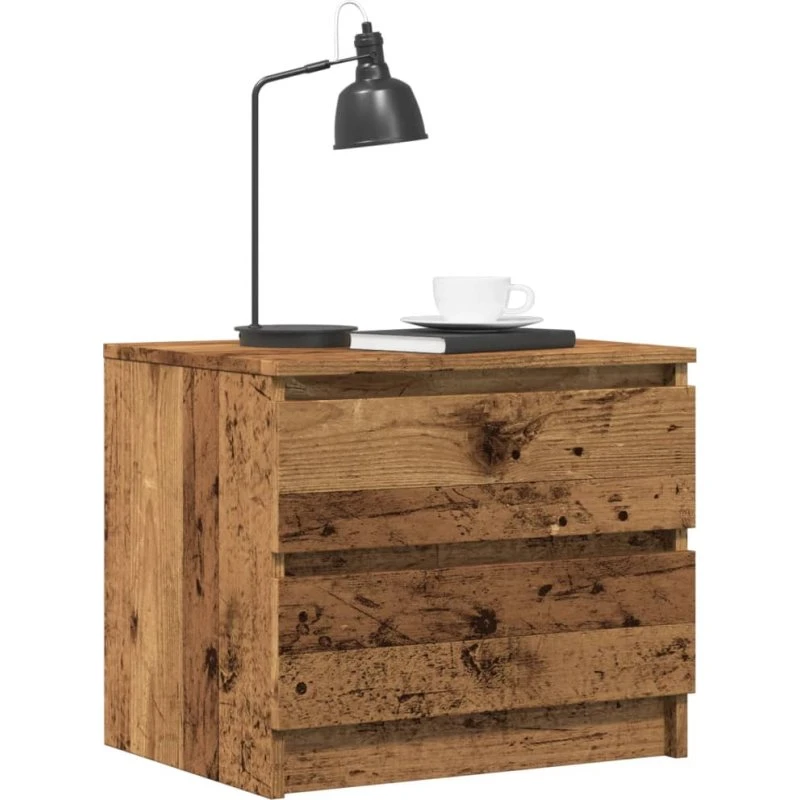 vidaXL Sengeborde 2 stk. 50x40x43,5 cm Konstrueret Træ Gammelt Trælook