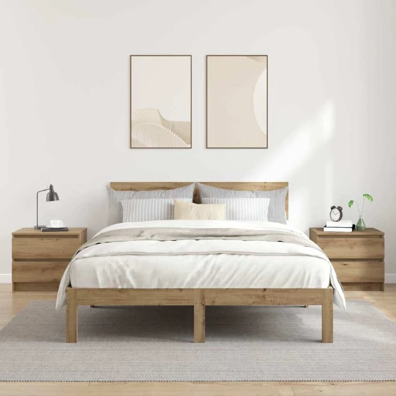 vidaXL Sengeborde 2 stk. 50x40x43,5 cm konstrueret træ