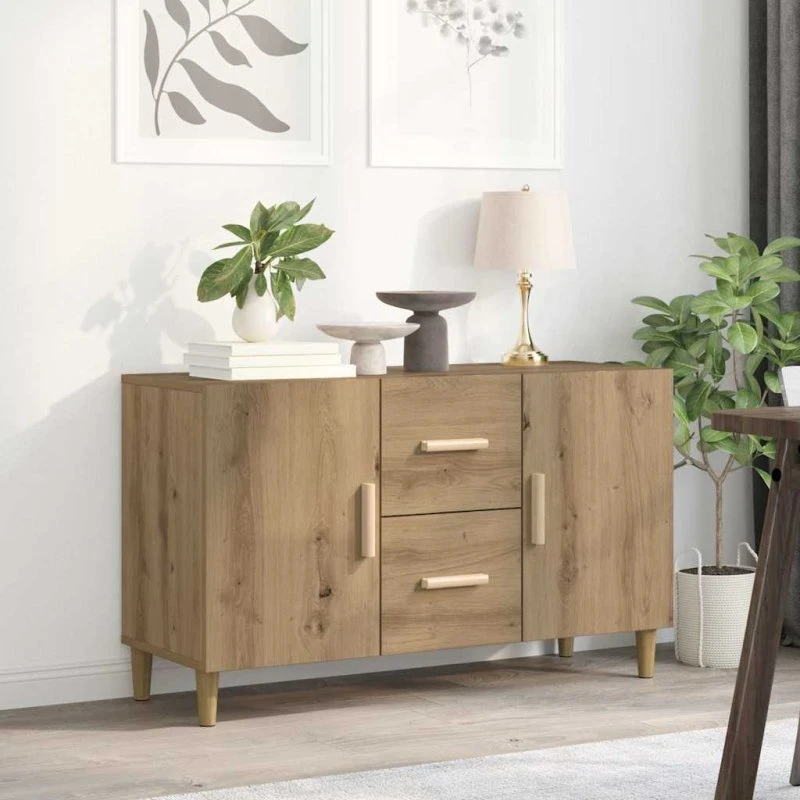 vidaXL Skænk 100x36x60 cm Konstrueret Træ Hvid