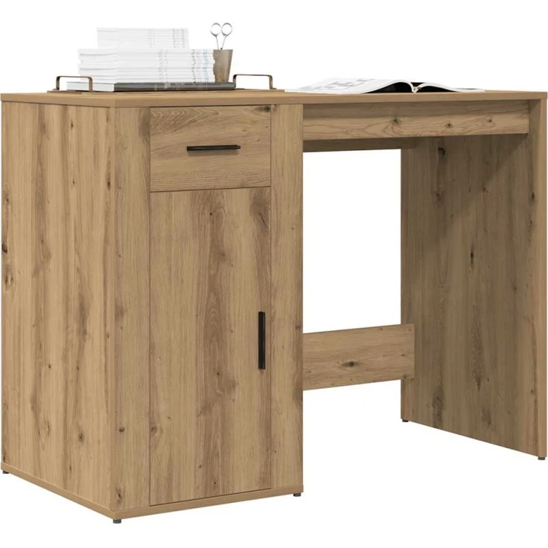 vidaXL Skrivebord 100x49x75 cm Konstrueret Træ Etræsfarve