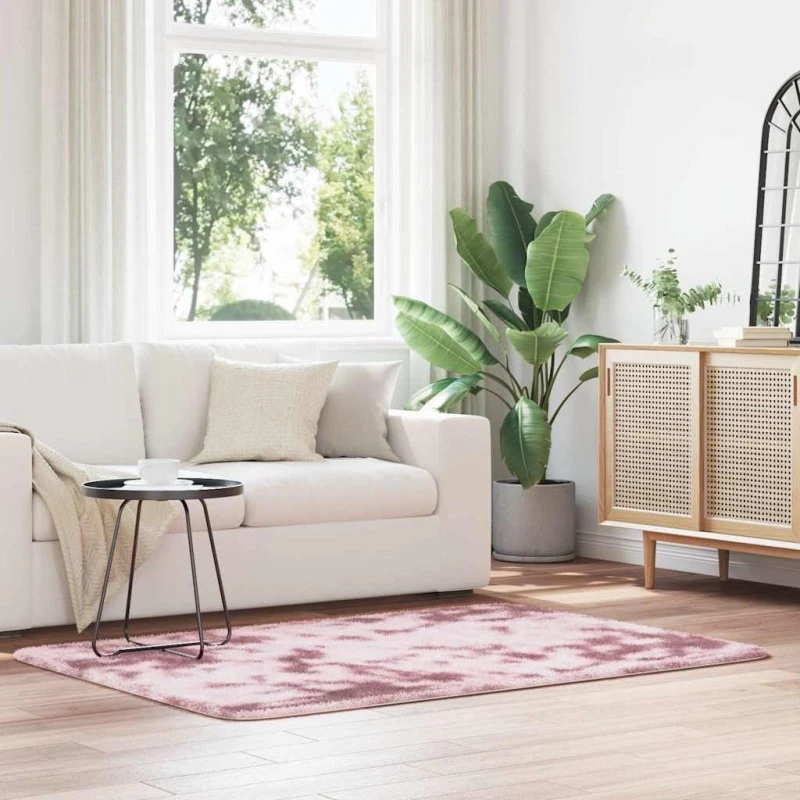 vidaXL Shaggy Gulvtæppe Navarra 120x170 cm Støvet Rosa