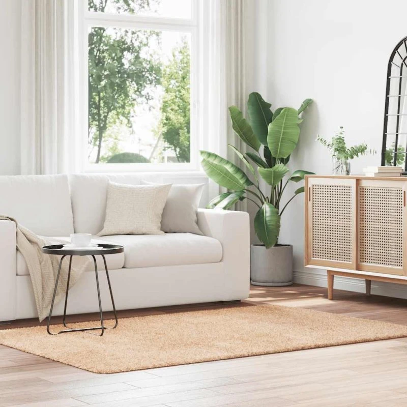 vidaXL Shaggy Gulvtæppe Navarra 130x200 cm Beige