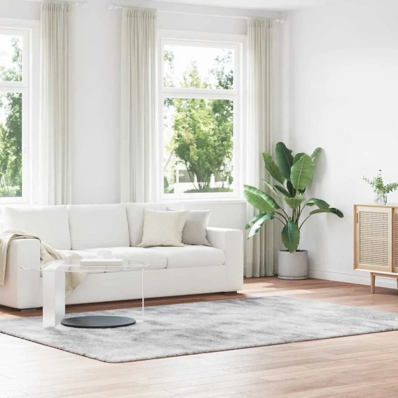 vidaXL Shaggy Gulvtæppe Navarra 200x290 cm Sølvgrå