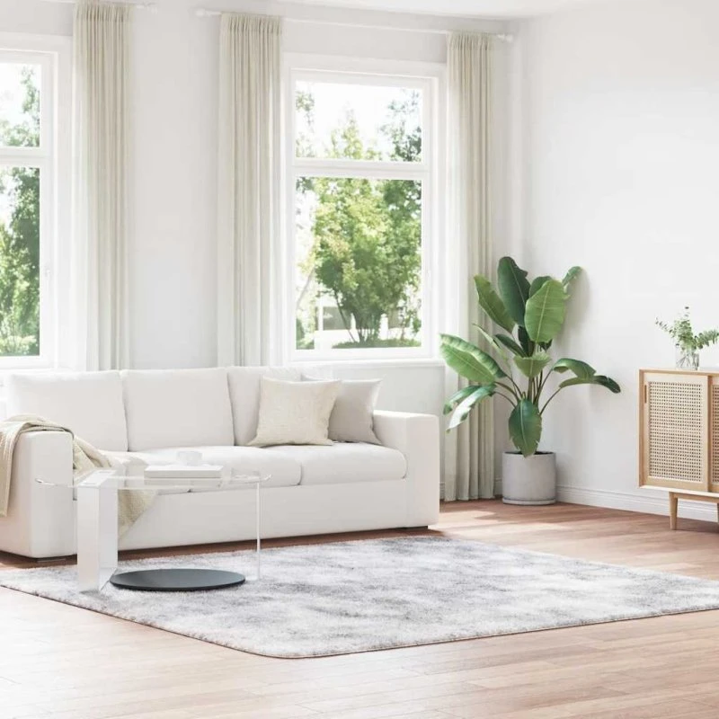vidaXL Shaggy Gulvtæppe Navarra 240x240 cm Sølvgrå