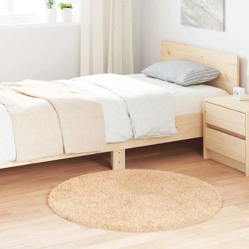 vidaXL Navarra Shaggy Gulvtæppe 100x100 cm Beige