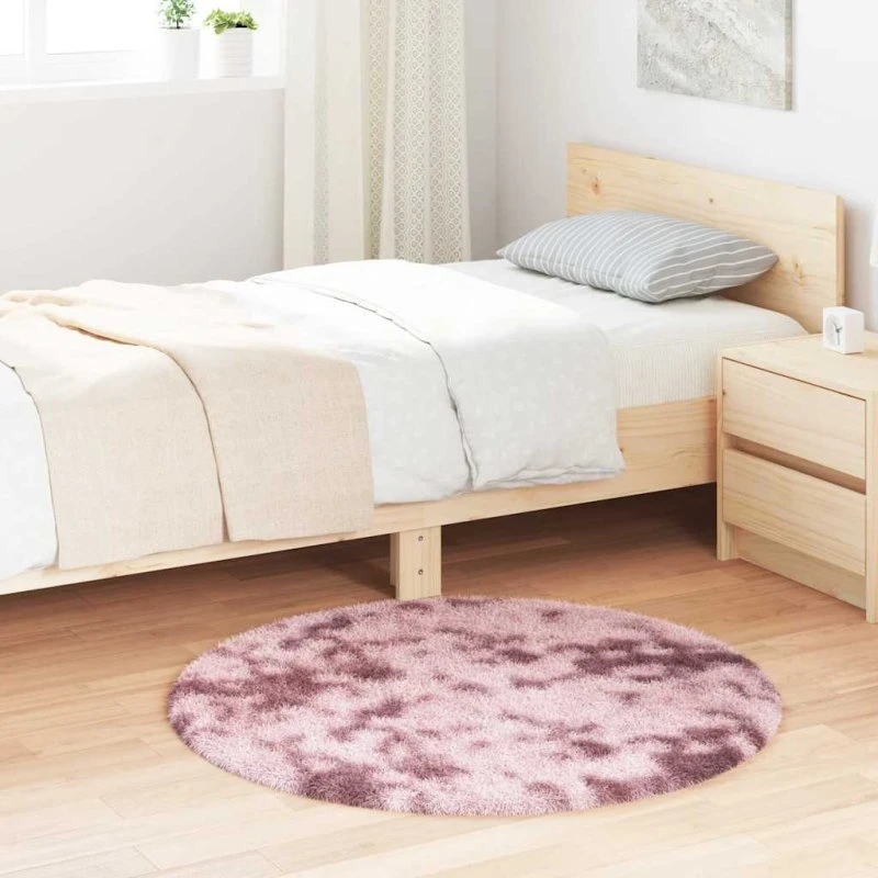 vidaXL Shaggy Gulvtæppe Navarra 100x100 cm Støvet Rosa