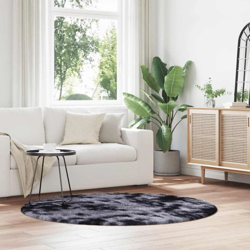 vidaXL Navarra Shaggy Gulvtæppe 160x160 cm Mørkegrå