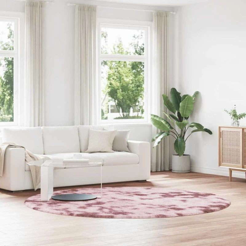 vidaXL Shaggy Gulvtæppe Navarra 240x240 cm Støvet Rosa