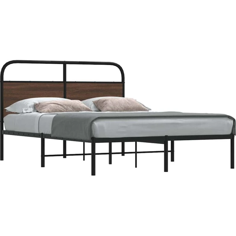 vidaXL Sengeramme 120x190 cm Metal Brun Eg