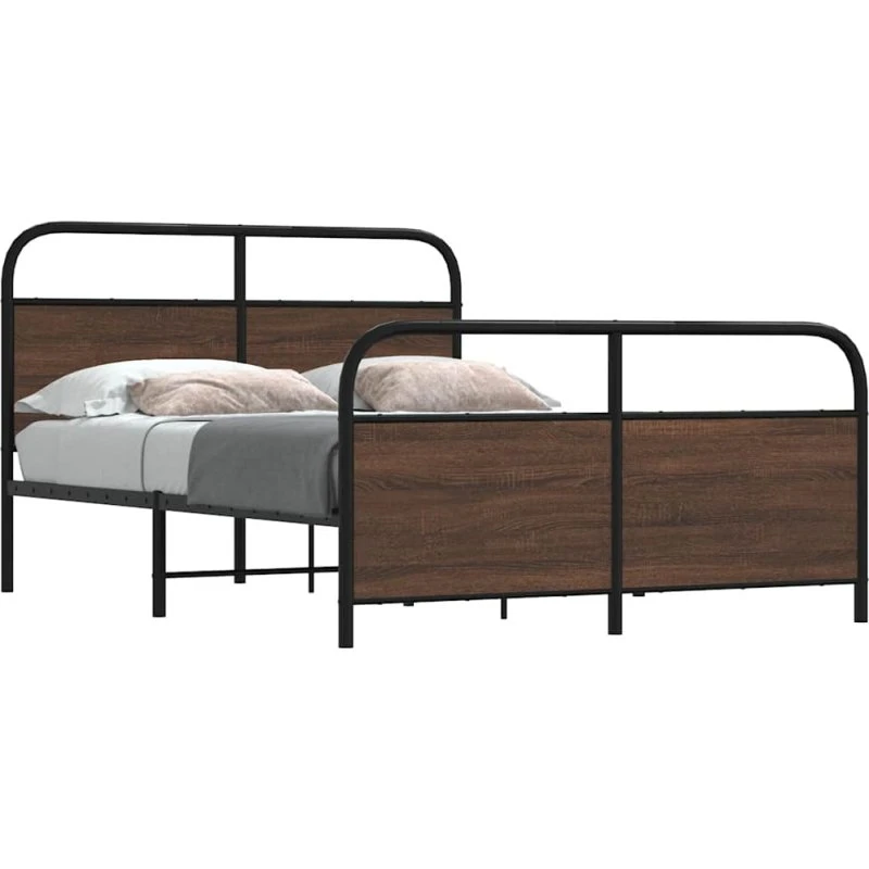 vidaXL Sengeramme 120x190 cm Metal Brun Eg