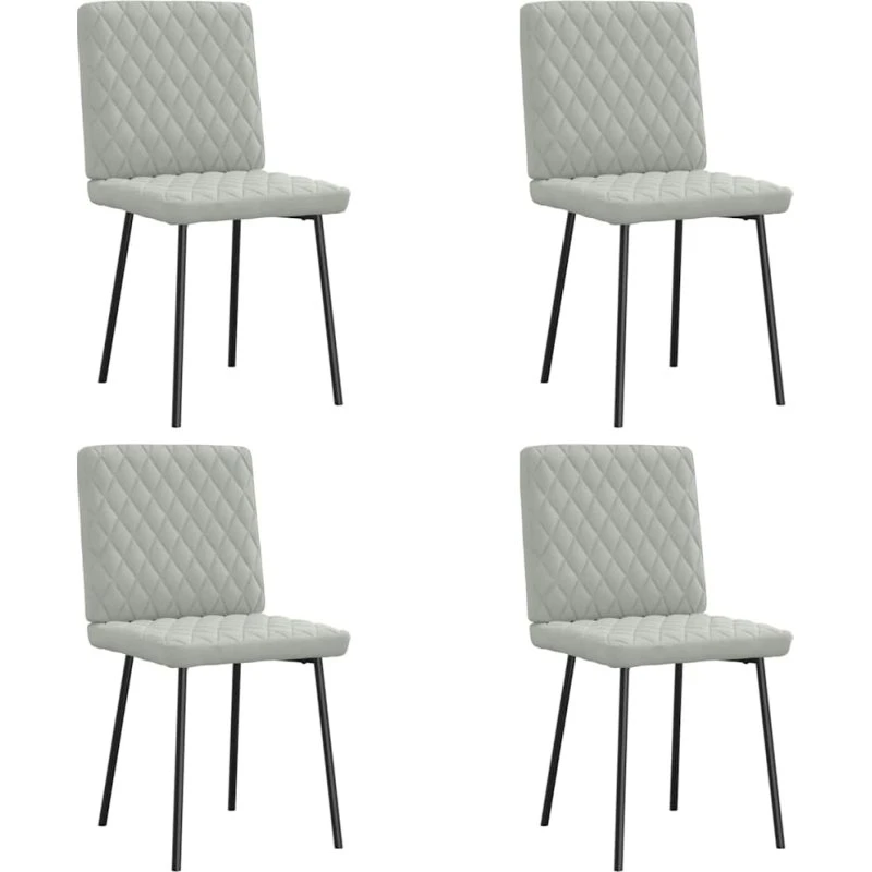 vidaXL 4 stk. spisebordsstole velour lysegrå