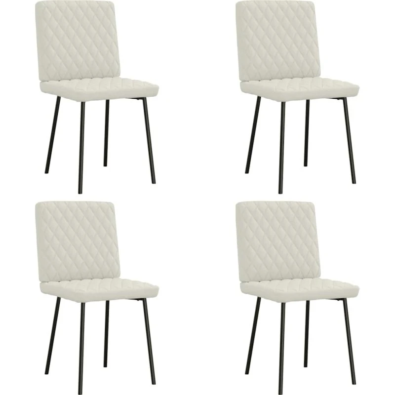 vidaXL 4 stk. spisebordsstole velour cremefarvet