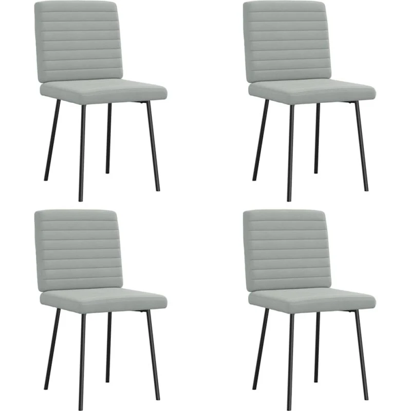 vidaXL 4 stk. spisebordsstole velour lysegrå