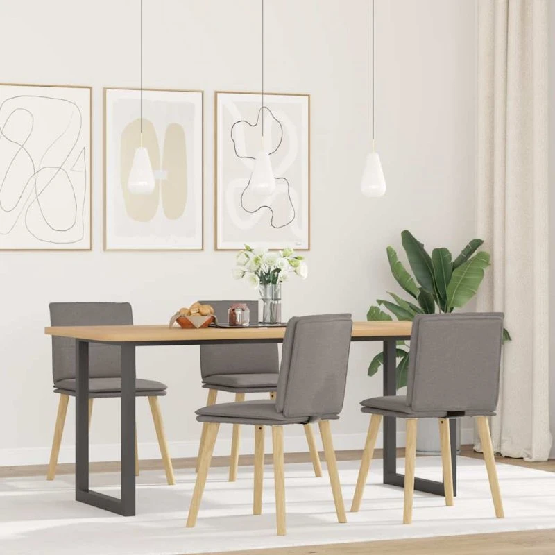 vidaXL Spisebordsstole 4 stk. gråbrun