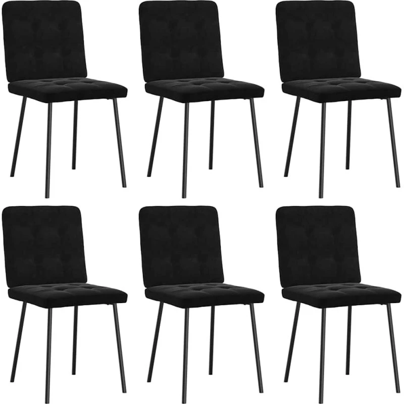 vidaXL Spisebordsstole 6 stk. Velour Sort