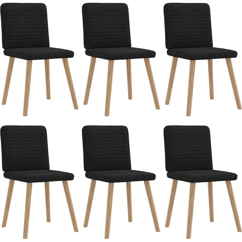 vidaXL Spisebordsstole 6 stk. sort stof