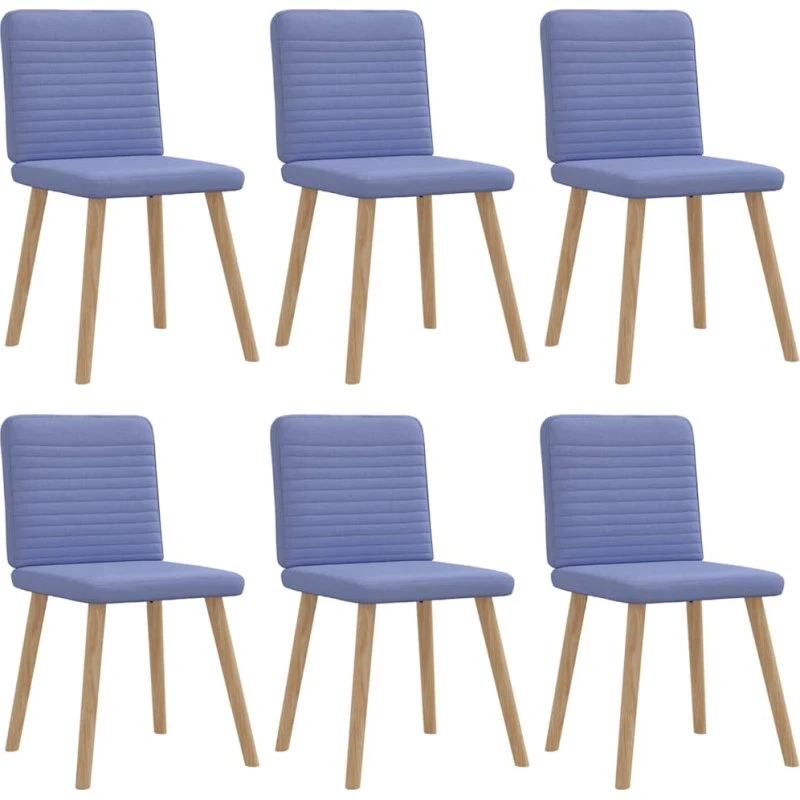 vidaXL 6 stk. spisebordsstole, jeansblåt stof, drejelig, komfortabel