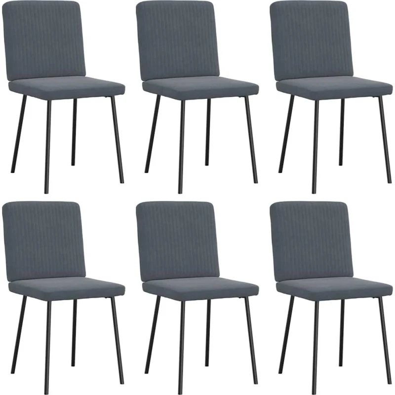 vidaXL Spisebordsstole 6 stk. Velour Mørkegrå