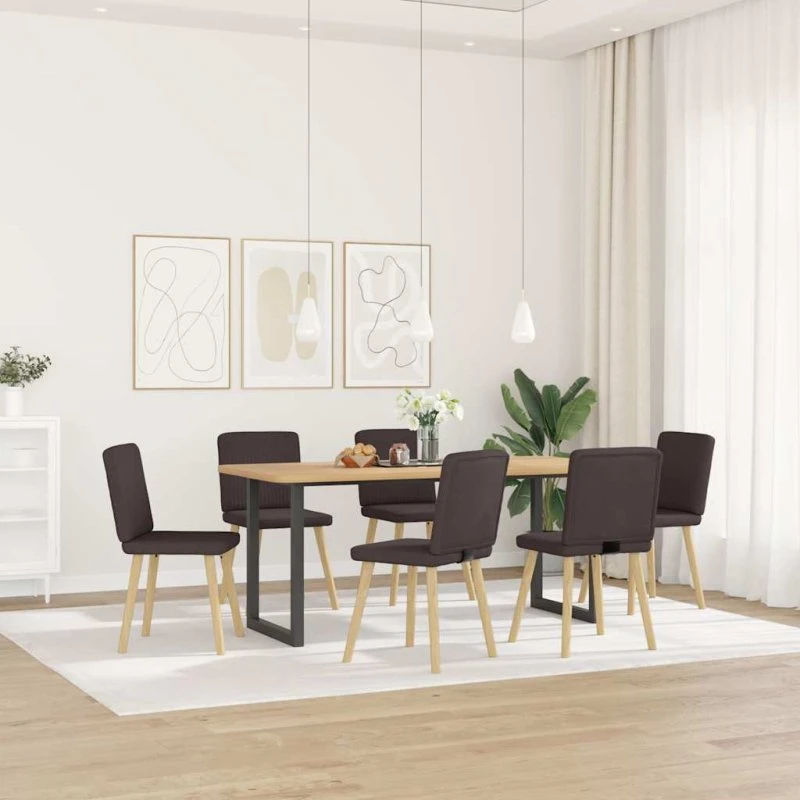 vidaXL Spisebordsstole 6 stk. Mørkebrun