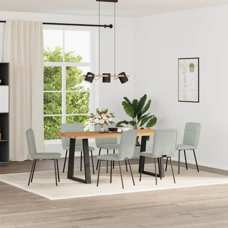 vidaXL Spisebordsstole 6 stk. lysegrå velour
