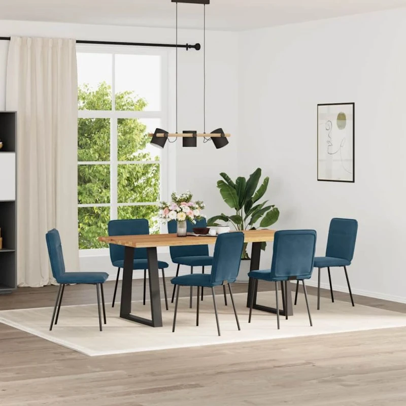 vidaXL Spisebordsstole 6 stk. velour blå