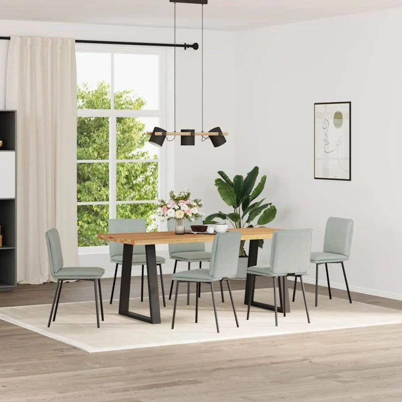 vidaXL 6 stk. spisebordsstole velour lysegrå