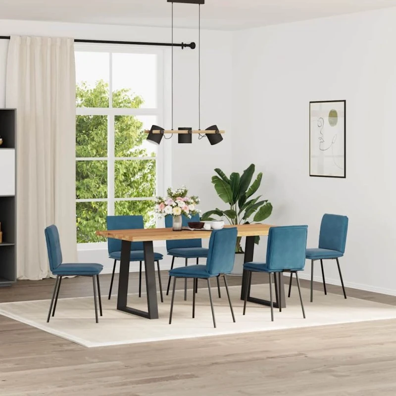 vidaXL Spisebordsstole 6 stk. Velour Blå