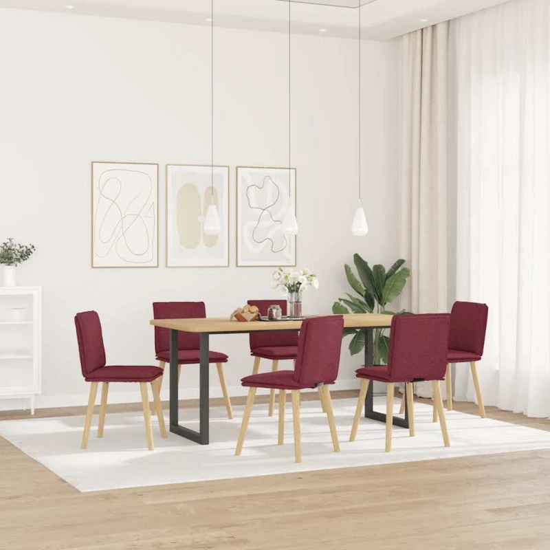 vidaXL Spisebordsstole 6 stk. vinrød
