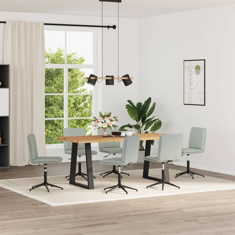 vidaXL 6 stk. spisebordsstole velour lysegrå