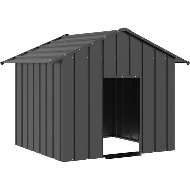 vidaXL Hundehus med tag 131x101x102 cm galvaniseret stål
