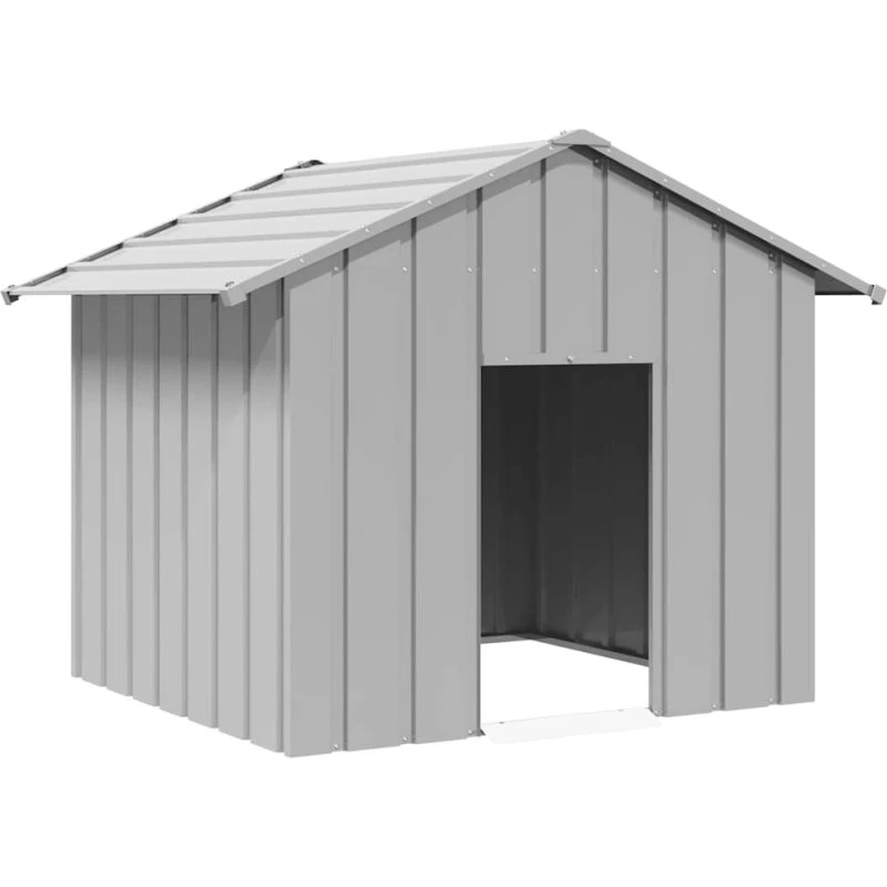 vidaXL Hundehus med tag 131x101x102 cm galvaniseret stål