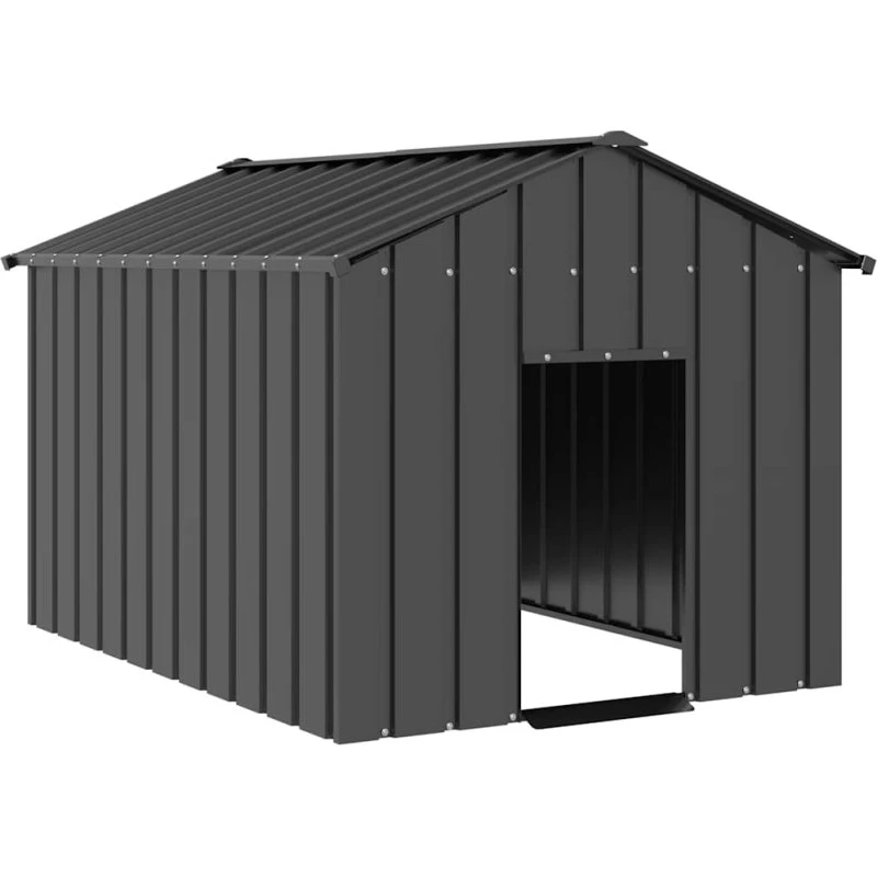 vidaXL Hundehus med tag 113x153x101 cm galvaniseret stål