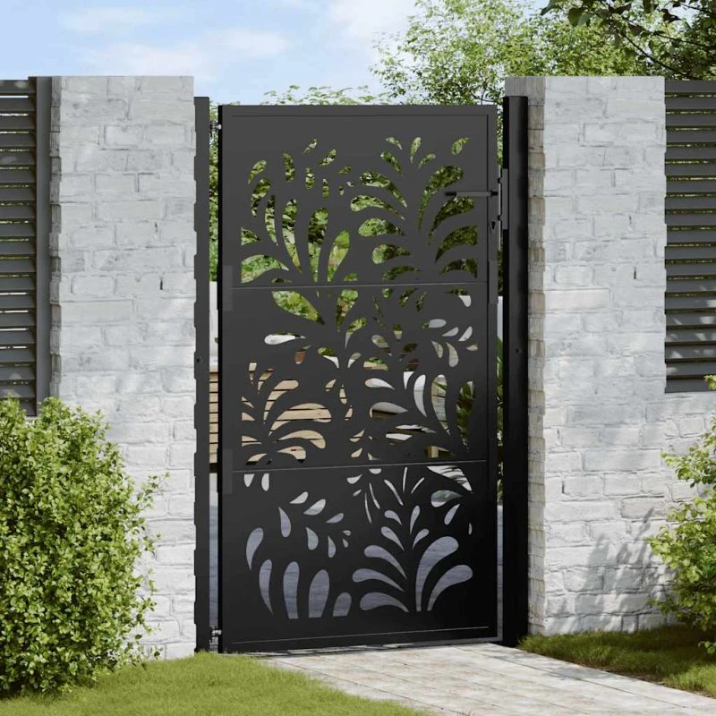 vidaXL Havelåge 100x150 cm sort stål bølgedesign