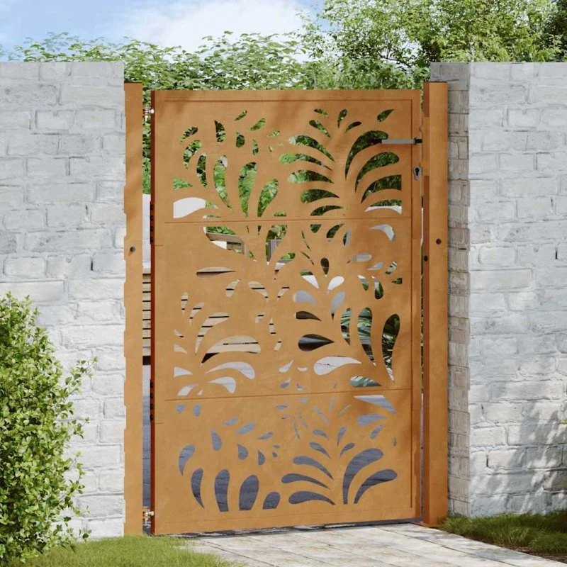 vidaXL Havelåge 100x125 cm cortenstål bølgedesign