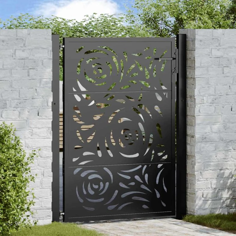 vidaXL Havelåge 100x125 cm stål flamme design sort