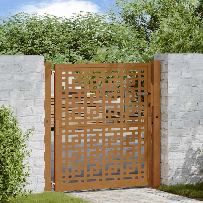 vidaXL Havelåge 100x100 cm cortenstål krydsdesign