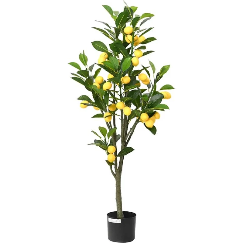 vidaXL Kunstigt Citrontræ 120 cm Grønt med 136 Blade