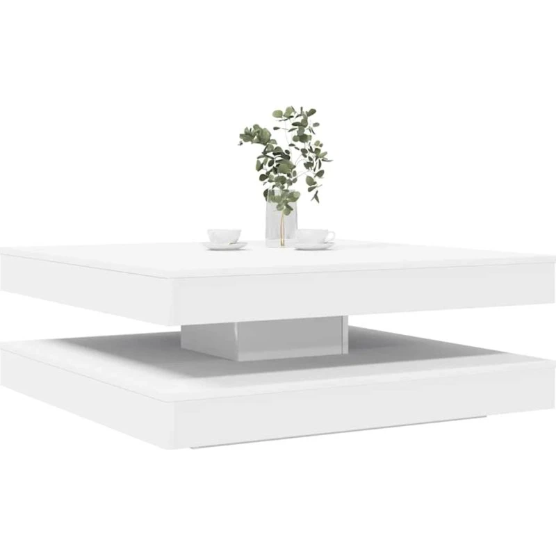 vidaXL sofabord 360° drejeligt 90x90x34,5 cm hvid
