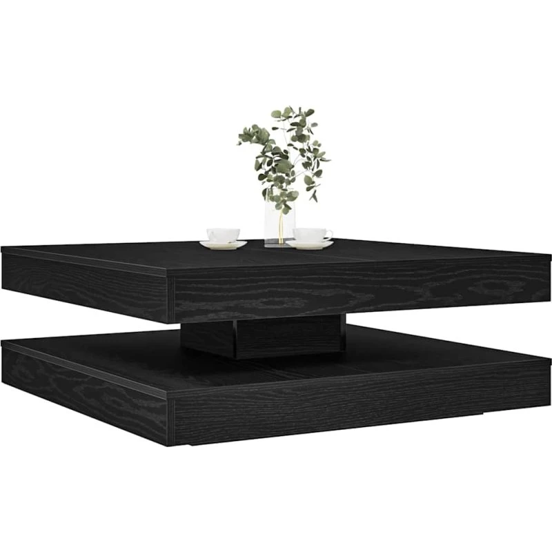 vidaXL 360° drejeligt sofabord 90x90x34,5 cm sort