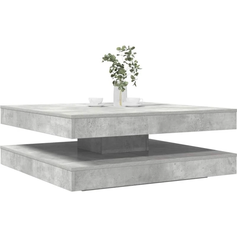 vidaXL sofabord 360° drejeligt 90x90x34,5 cm betongrå