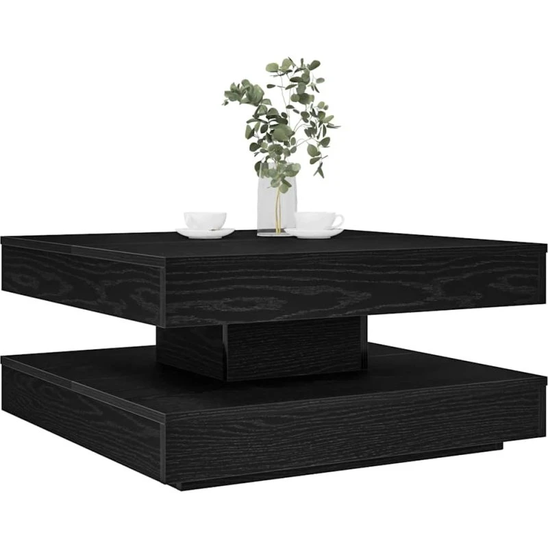 vidaXL sofabord 360° drejeligt 70x70x34,5 cm sort