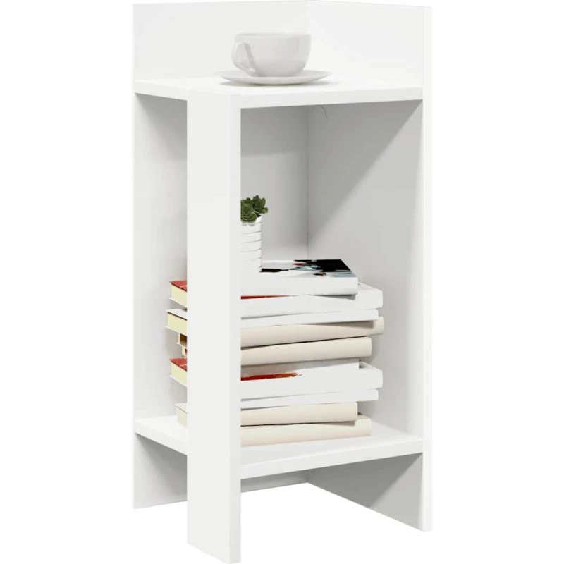 vidaXL Sidebord med Hylde, Hvid, 25,5x27x60 cm
