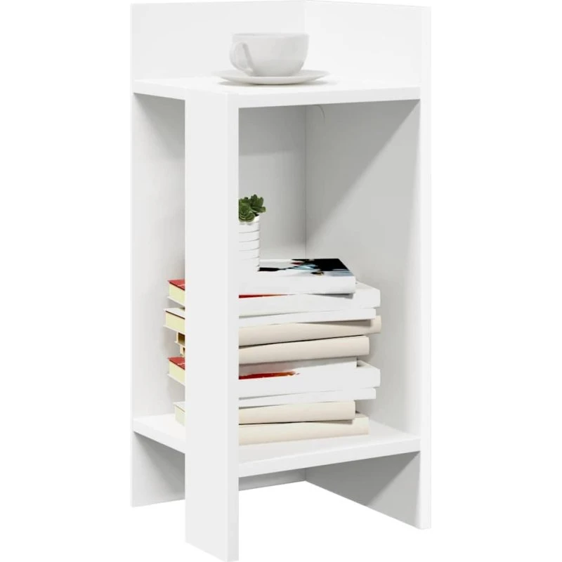 vidaXL Sideborde 2 stk med reol, hvid, 25,5x27x60 cm