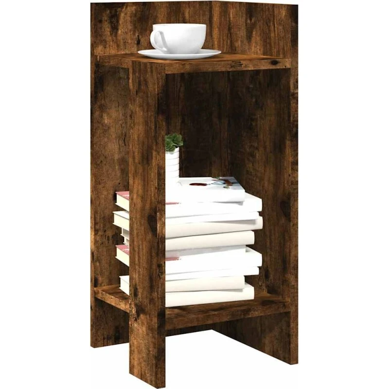 vidaXL Sideborde 2 stk med reol, røget eg, 25,5x27x60 cm