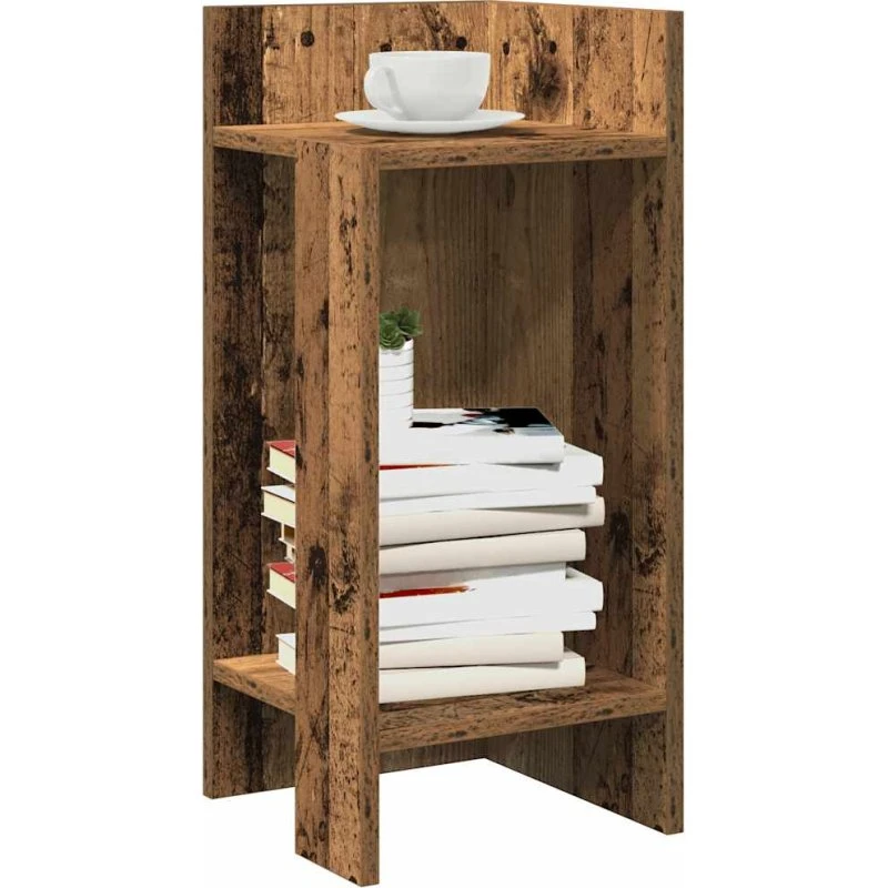 vidaXL Sideborde 2 stk med reol, gammelt træ, 25,5x27x60 cm