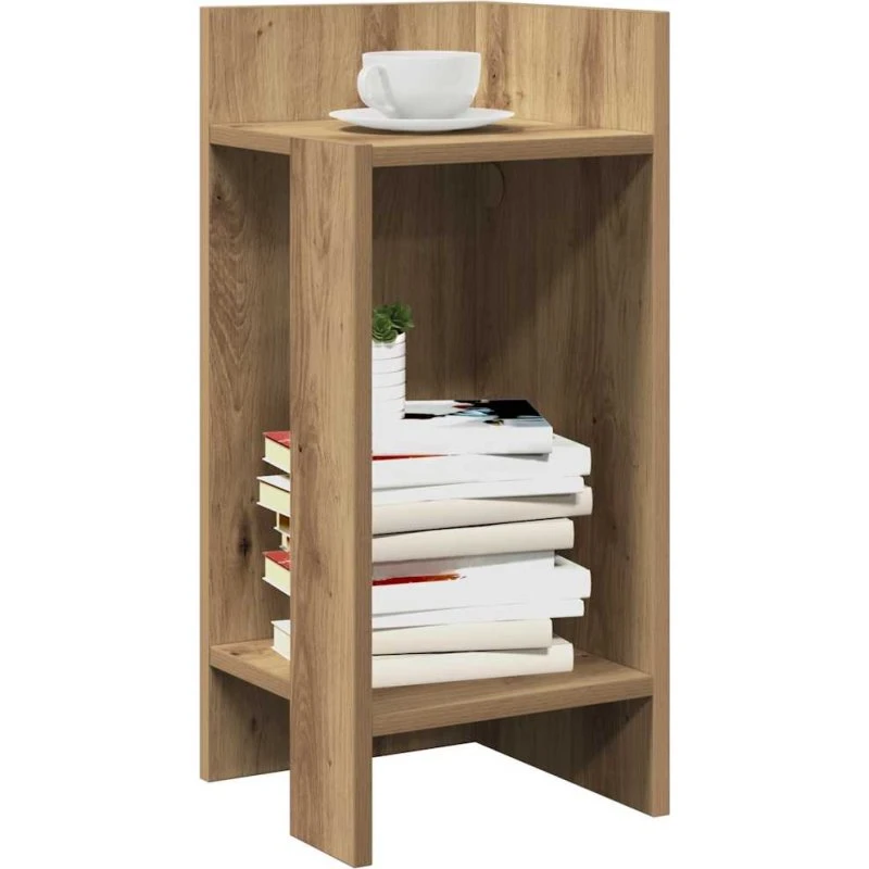 vidaXL Sidebord med Hylde, 25,5x27x60 cm, Artisan Eg