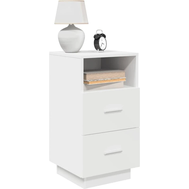 vidaXL Sengebord 2 stk. med 2 skuffer 36x36x68 cm hvid